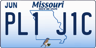 MO license plate PL1J1C