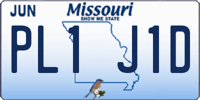 MO license plate PL1J1D