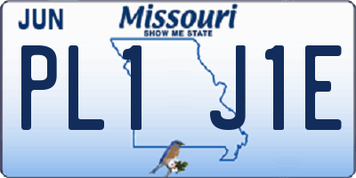 MO license plate PL1J1E