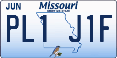 MO license plate PL1J1F