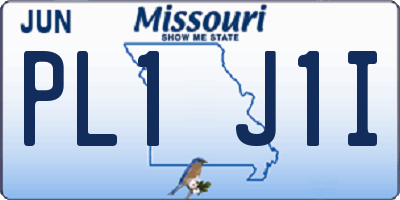 MO license plate PL1J1I