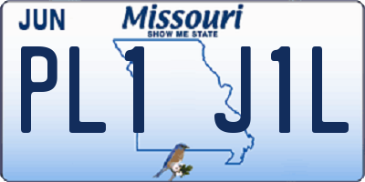 MO license plate PL1J1L