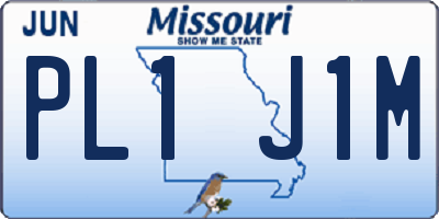 MO license plate PL1J1M