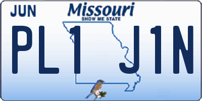 MO license plate PL1J1N