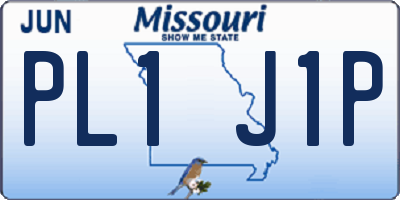 MO license plate PL1J1P