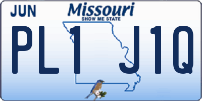 MO license plate PL1J1Q