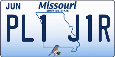 MO license plate PL1J1R