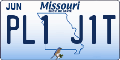 MO license plate PL1J1T