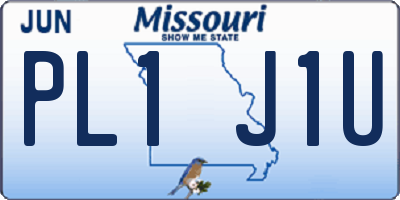 MO license plate PL1J1U