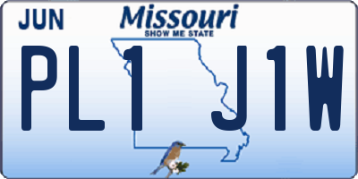 MO license plate PL1J1W