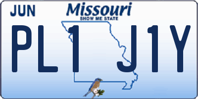 MO license plate PL1J1Y