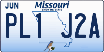 MO license plate PL1J2A
