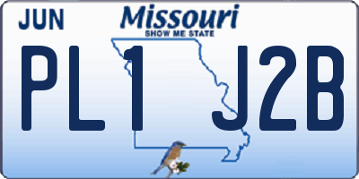 MO license plate PL1J2B