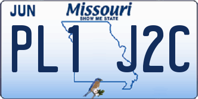 MO license plate PL1J2C