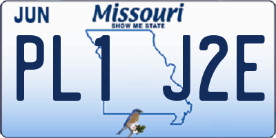 MO license plate PL1J2E