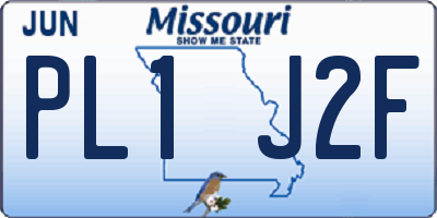 MO license plate PL1J2F