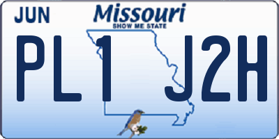 MO license plate PL1J2H