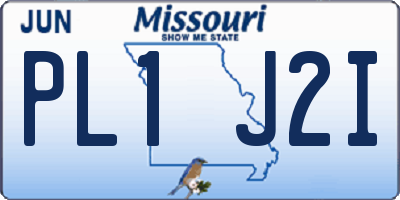 MO license plate PL1J2I