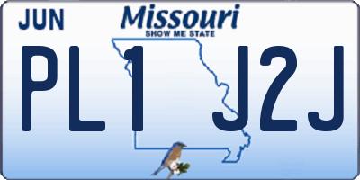 MO license plate PL1J2J