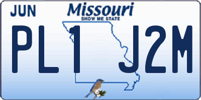 MO license plate PL1J2M