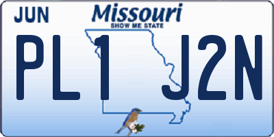 MO license plate PL1J2N