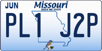 MO license plate PL1J2P