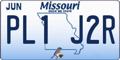 MO license plate PL1J2R