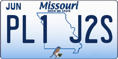 MO license plate PL1J2S