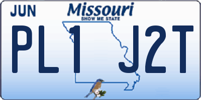 MO license plate PL1J2T