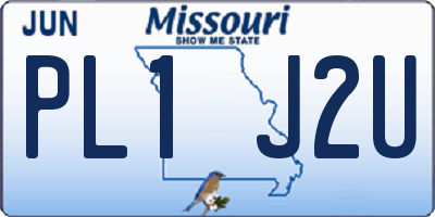MO license plate PL1J2U