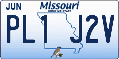 MO license plate PL1J2V