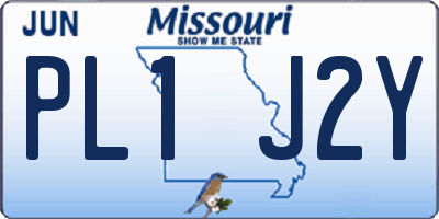 MO license plate PL1J2Y