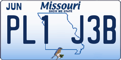 MO license plate PL1J3B