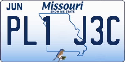 MO license plate PL1J3C