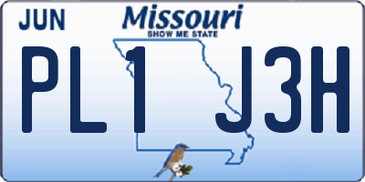 MO license plate PL1J3H