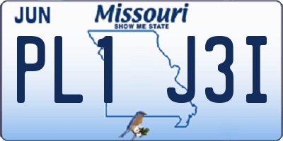 MO license plate PL1J3I