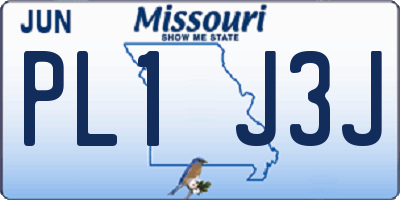 MO license plate PL1J3J