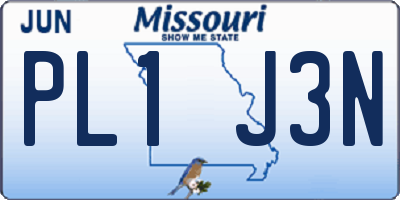 MO license plate PL1J3N