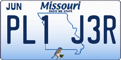 MO license plate PL1J3R