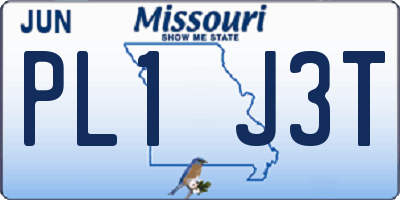 MO license plate PL1J3T