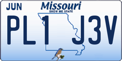 MO license plate PL1J3V