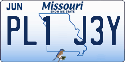 MO license plate PL1J3Y