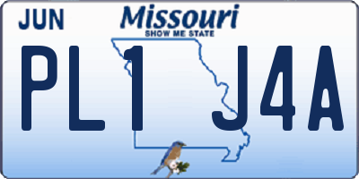 MO license plate PL1J4A
