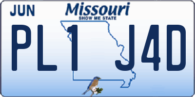 MO license plate PL1J4D