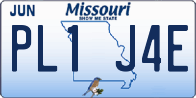 MO license plate PL1J4E