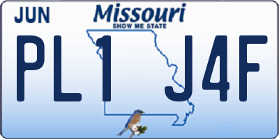 MO license plate PL1J4F