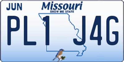 MO license plate PL1J4G