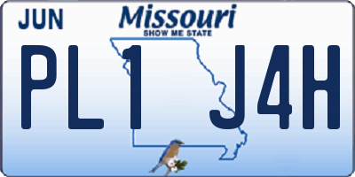 MO license plate PL1J4H