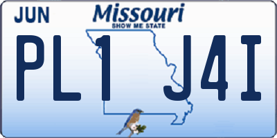 MO license plate PL1J4I
