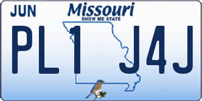 MO license plate PL1J4J